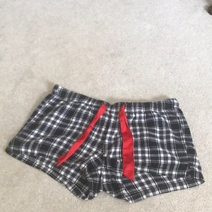 Nice comfy shorts that are from Old Navy. Black and white plaid.